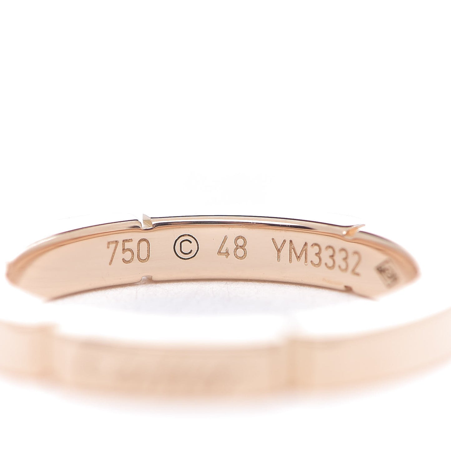 18K Pink Gold 2.5mm Maillon Panthere Wedding Band Ring 48 4.5