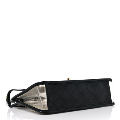 Chanel Lambskin PVC Sand By The Sea Flap With Pearl Strap Black 4 of 11