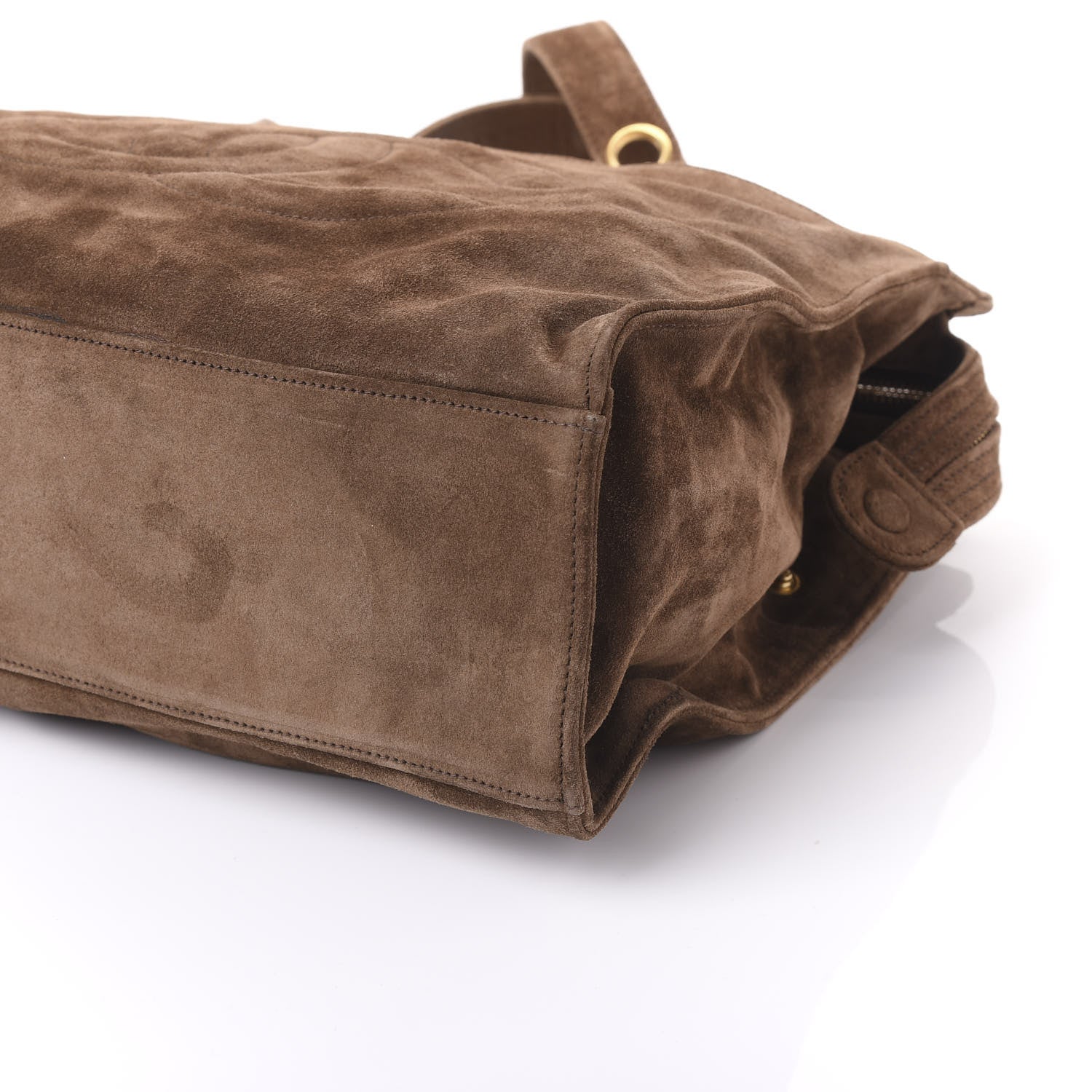 Chanel Suede CC Shoulder Bag in Brown 6 of 9