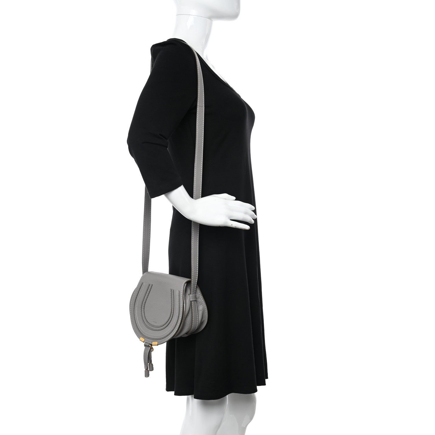 Chloe Calfskin Mini Marcie Round Crossbody Bag Cashmere Grey 2 of 10