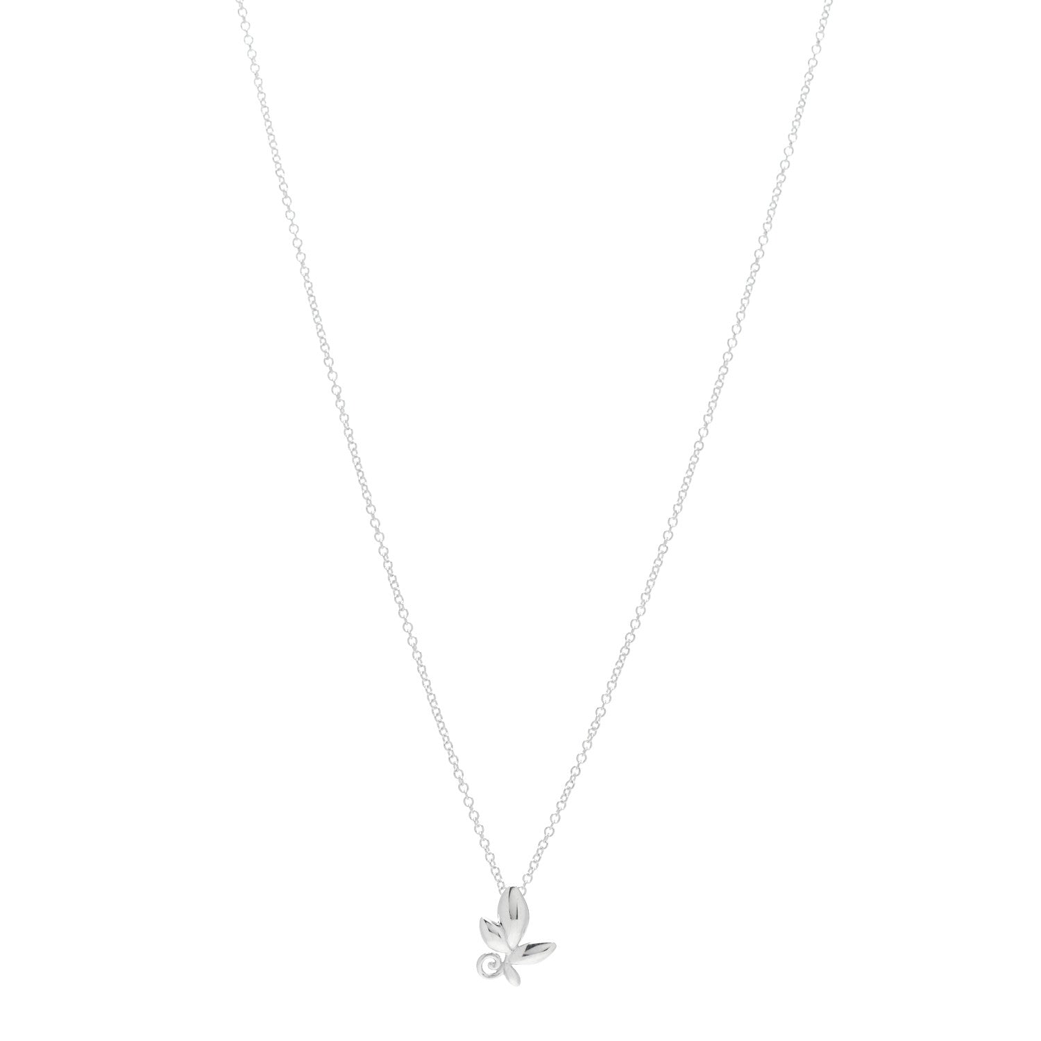 Tiffany Sterling Silver Paloma Picasso Olive Leaf Pendant Necklace 1 of 4