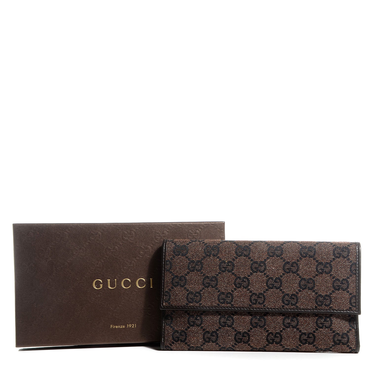 Gucci Monogram Denim Signature Continental Wallet Brown 8 of 8