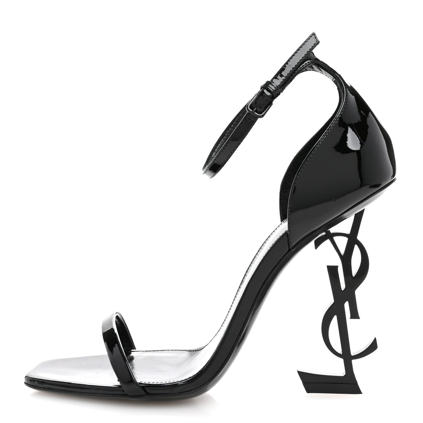 Patent Calfskin Opyum 110 Sandals 37.5 Black