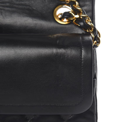 Chanel Lambskin Quilted Medium Double Flap Black 9 of 20