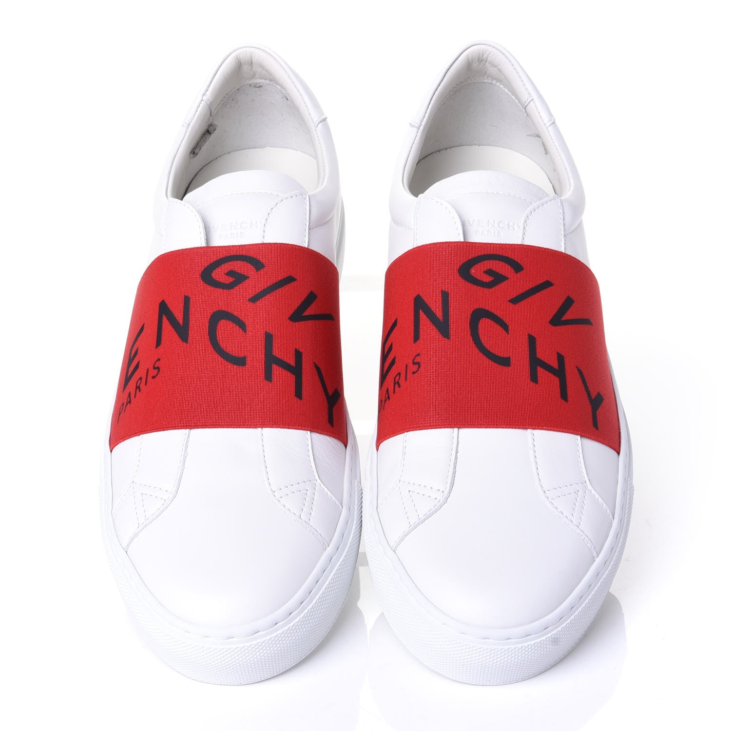 Givenchy Calfskin Band Logo Mens Urban Street Sneakers 42 White Red 5 of 11