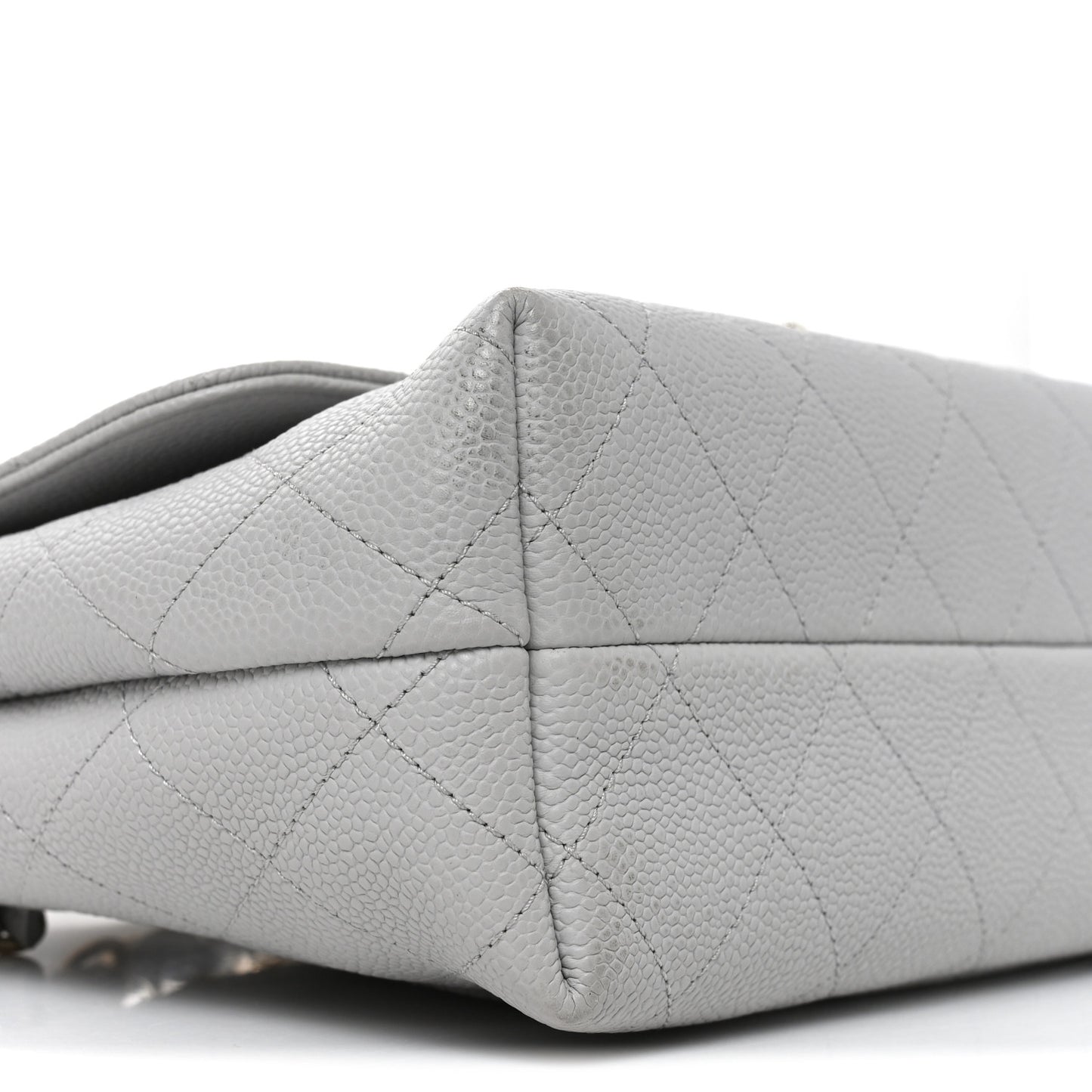 Caviar Quilted City Walk Flap Light Grey