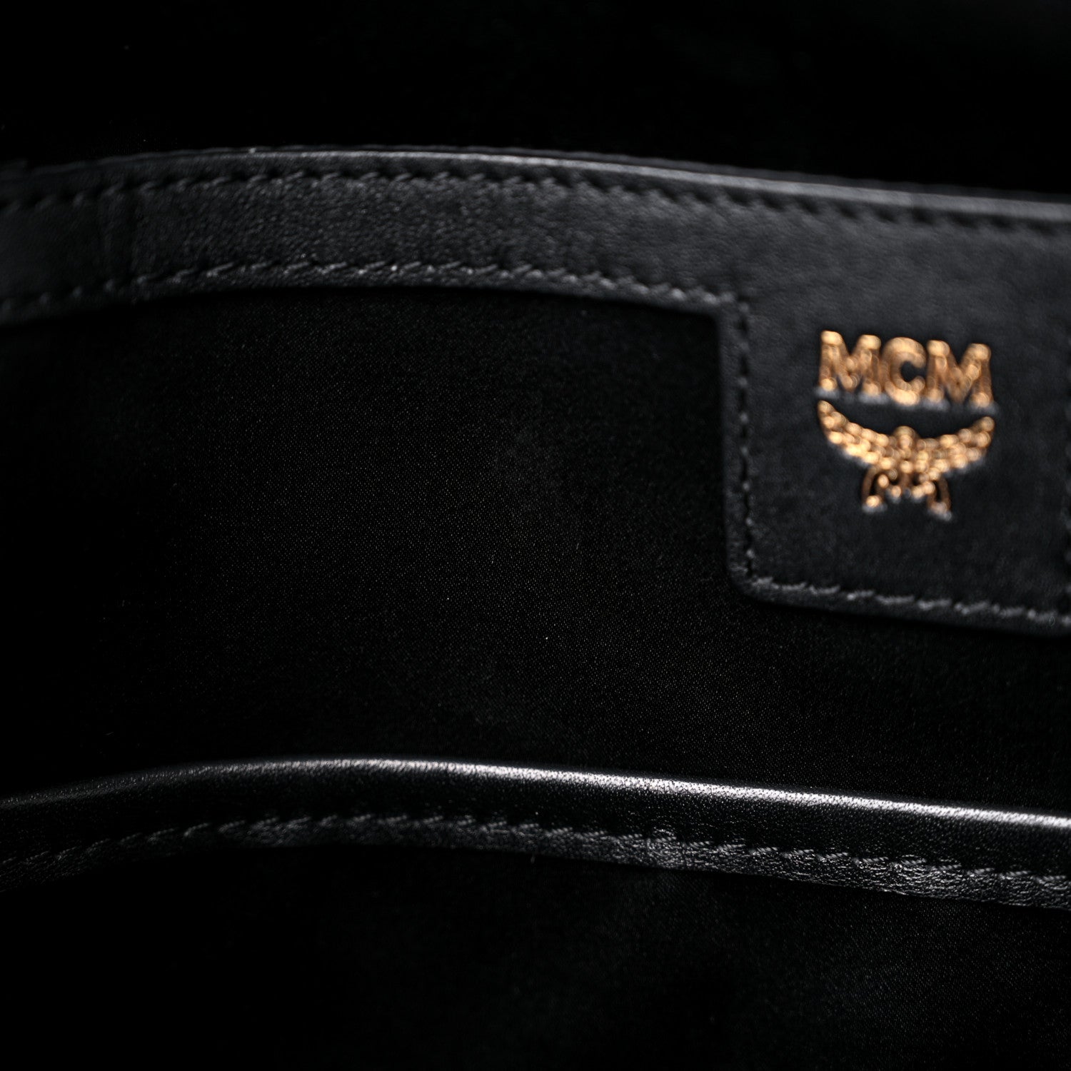MCM Suede Crystal Victory Patch Backpack Black 9 of 12