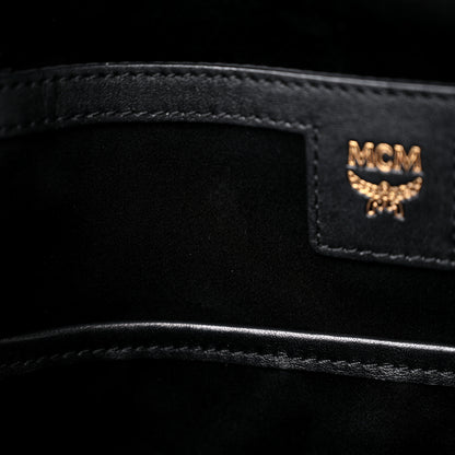 MCM Suede Crystal Victory Patch Backpack Black 9 of 12