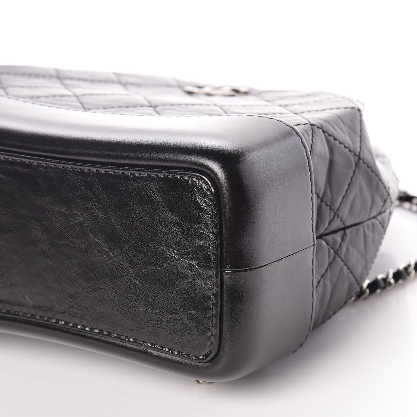 Aged Calfskin Quilted Small Gabrielle Backpack Black
