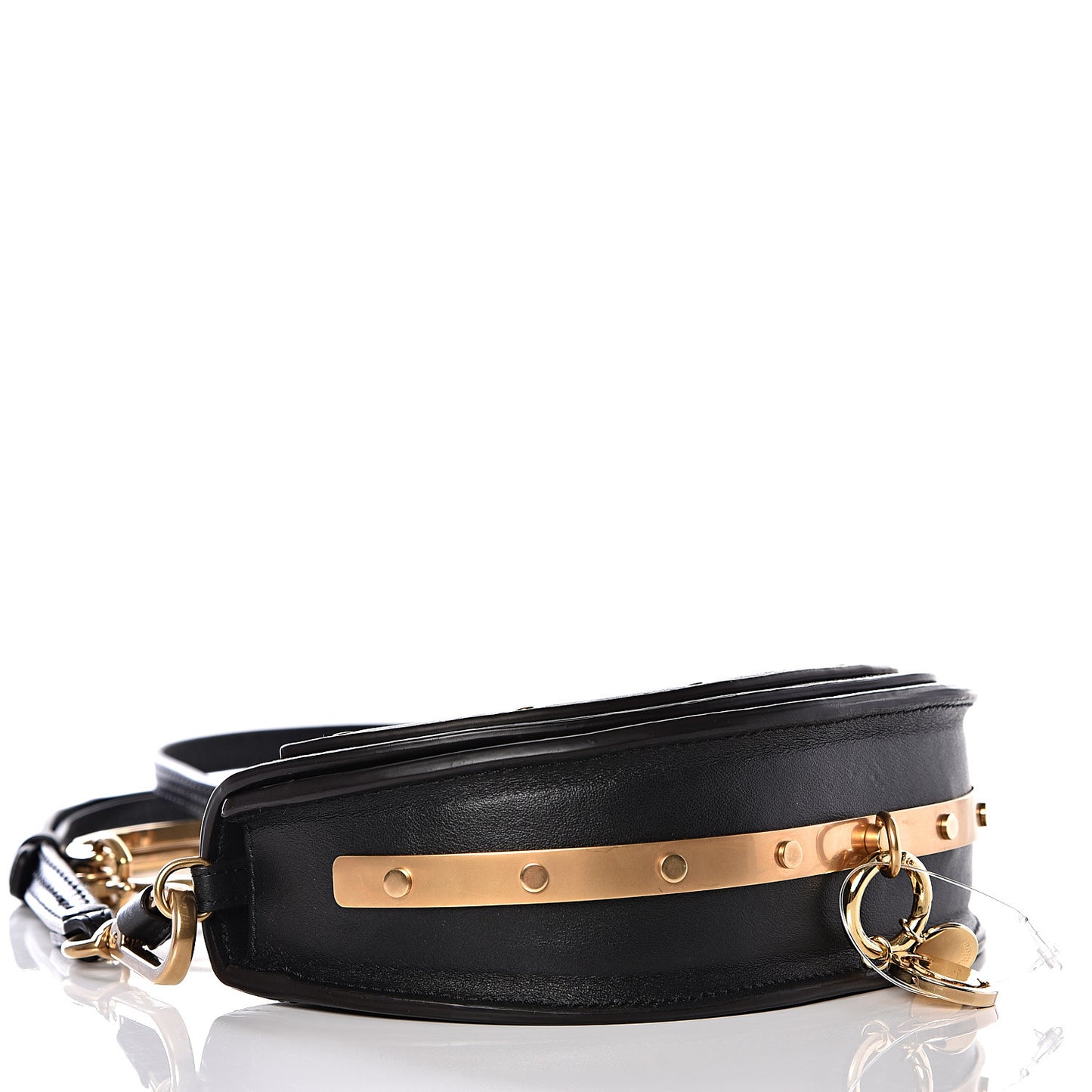 Calfskin Small Nile Bracelet Minaudiere Bag Black