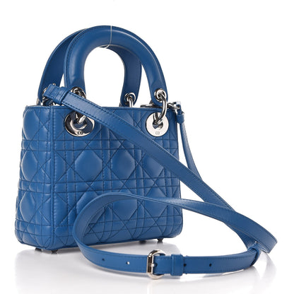 Christian Dior Lambskin Cannage Mini Lady Dior Blue 2 of 8