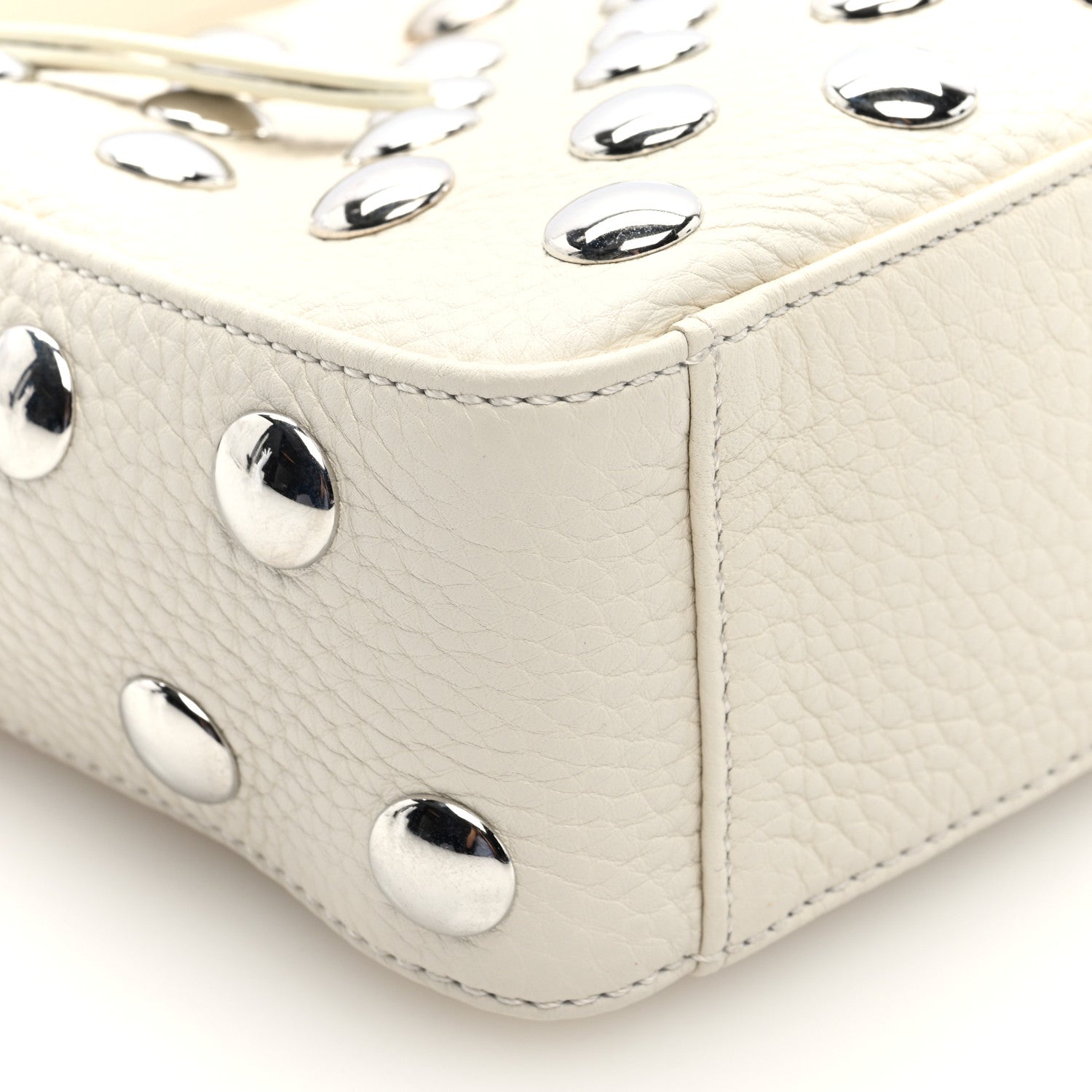 Khaite Pebbled Sport Calfskin Studded Small Elena White 8 of 9