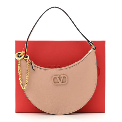 Valentino Garavani Grainy Calfskin Mini Vlogo Hobo Bag Rose Cannelle 10 of 10