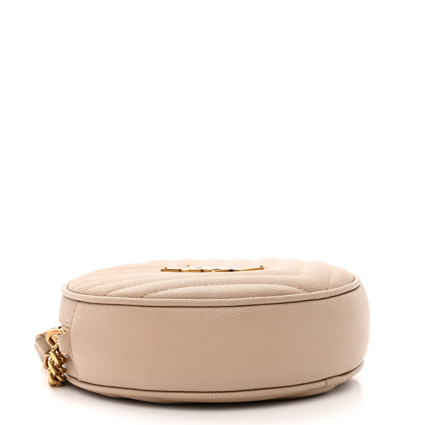 Grain De Poudre Matelasse Chevron Quilted Vinyle Round Camera Bag