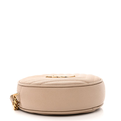 Saint Laurent Grain De Poudre Matelasse Chevron Quilted Vinyle Round Camera Bag 4 of 12