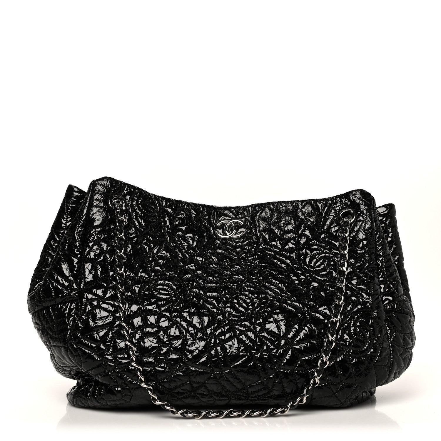Chanel Vinyl Graphic Edge Tote Black 1 of 10