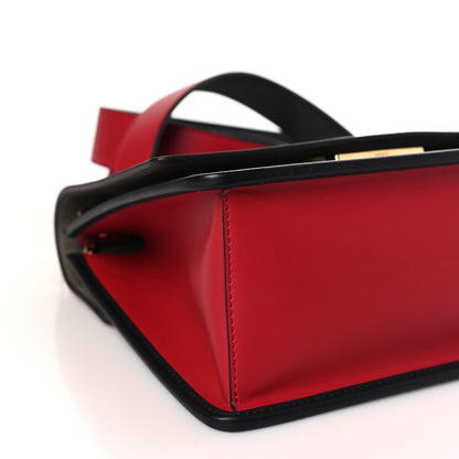 Fendi Vitello Century F is Fendi Bi-Color FF 1974 Embossed Kan I Shoulder Bag Fragola Maya Black 8 of 9