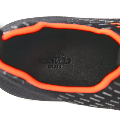 Hermes Technical Canvas Goatskin Womens Eclair Sneakers 41 Black 7 of 7