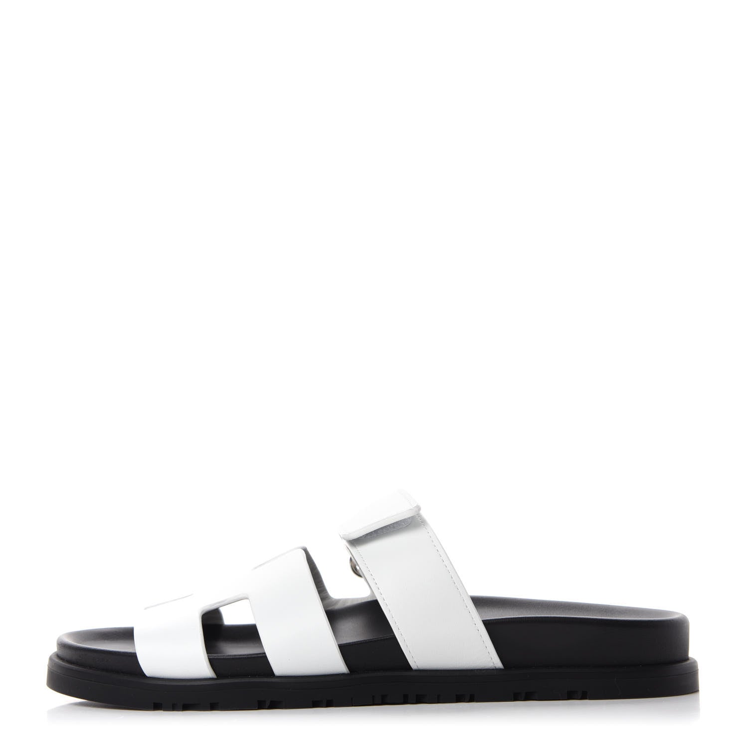Hermes Calfskin Womens Chypre Sandals 38 White 1 of 9