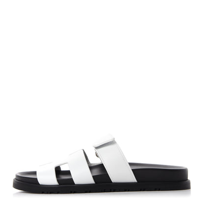 Hermes Calfskin Womens Chypre Sandals 38 White 1 of 9