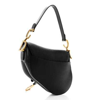 Christian Dior Grained Calfskin Saddle Bag Black 3 of 9