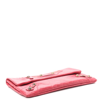 Balenciaga Agneau Giant 12 Gold Hardware Envelope Clutch Rose Thulian 3 of 8