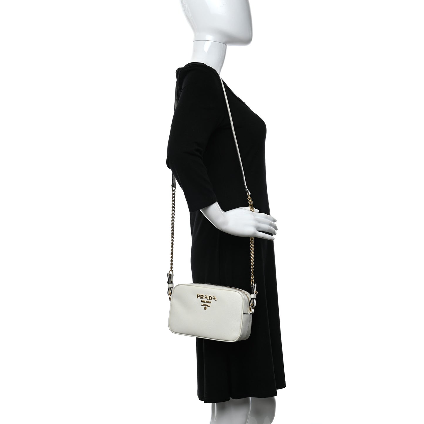 Saffiano Camera Crossbody White