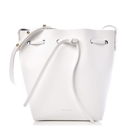Mansur Gavriel Saffiano Mini Bucket Bag White Royal 1 of 10