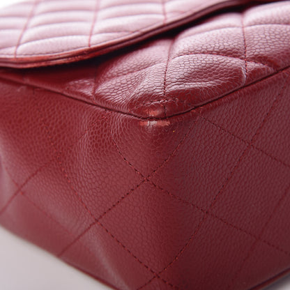 Chanel Caviar Quilted Jumbo Single Flap Red 23 of 27