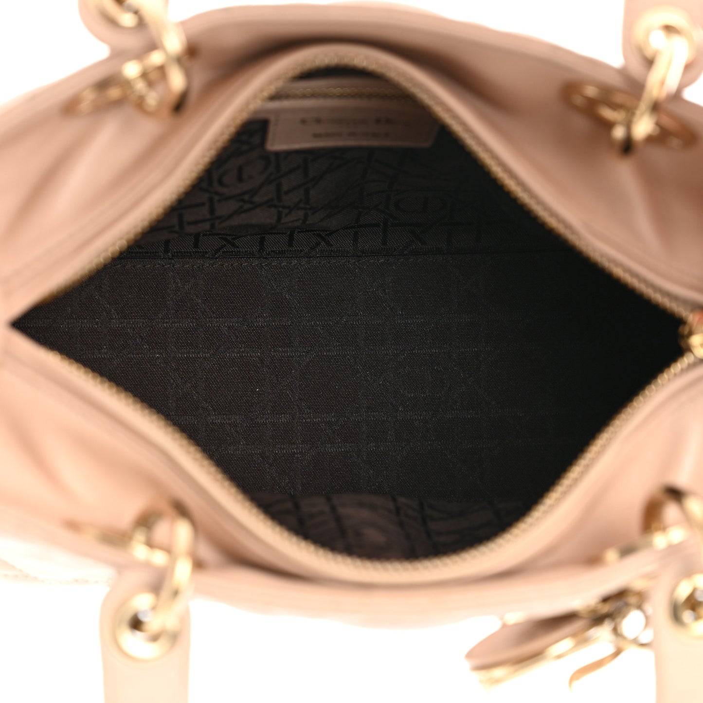 Lambskin Cannage Medium Lady Dior Beige