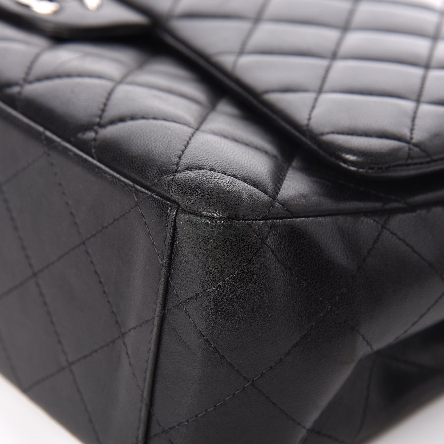 Lambskin Quilted Maxi Double Flap Black