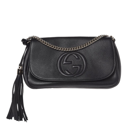 Gucci Pebbled Calfskin Medium Soho Flap Crossbody Black 1 of 12