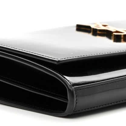 Saint Laurent Patent Calfskin Monogram Kate Wallet On Chain Black 9 of 10