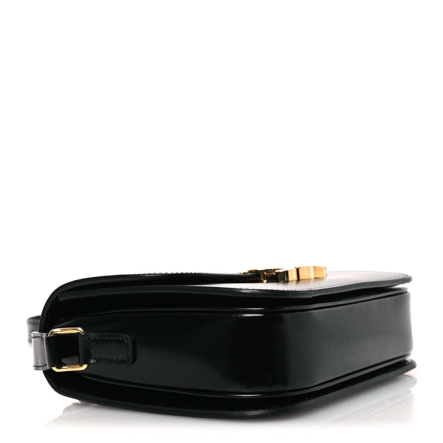 Celine Shiny Calfskin Medium Triomphe Black 1850065 – FASHIONPHILE