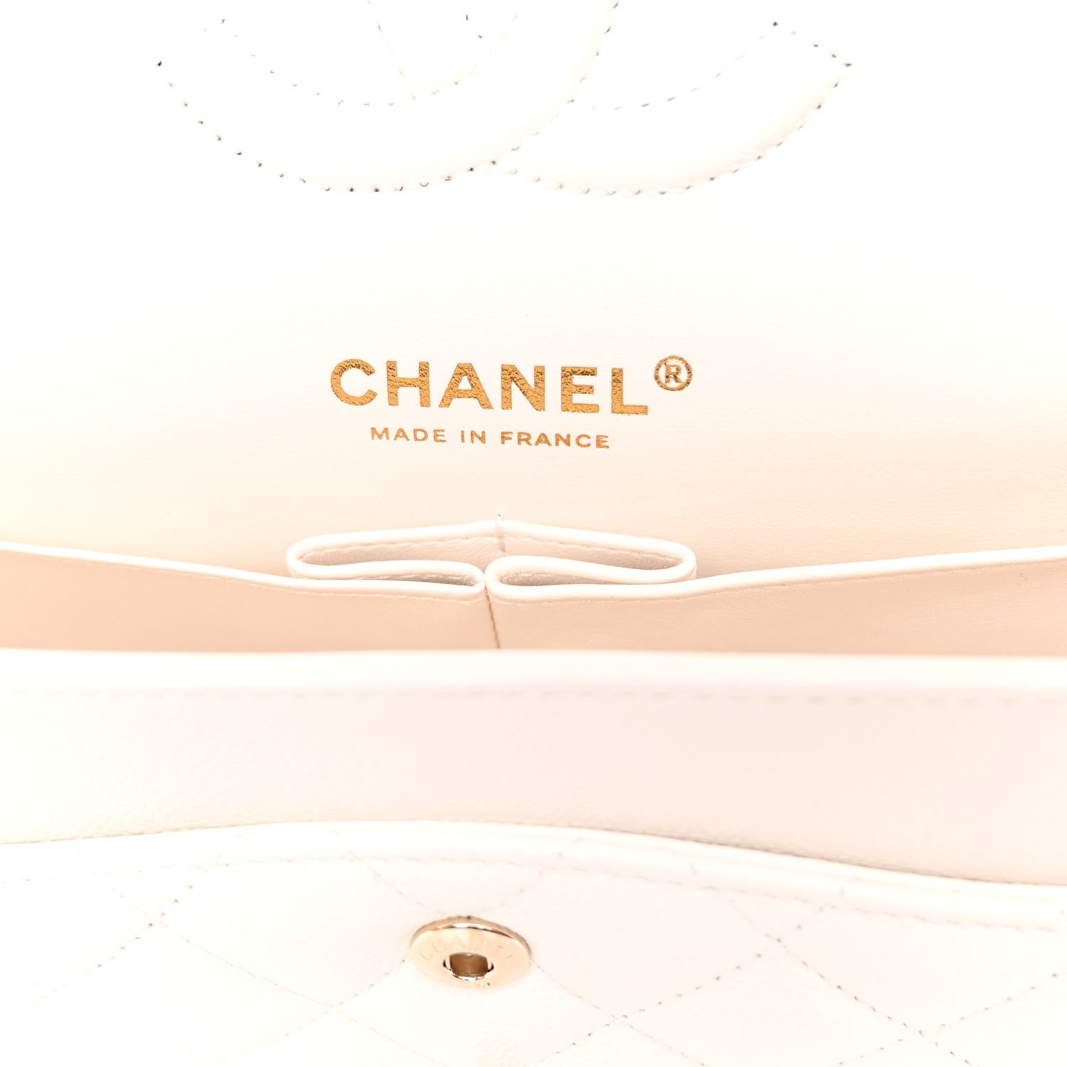 Chanel Caviar Quilted Medium Double Flap White 6 of 11