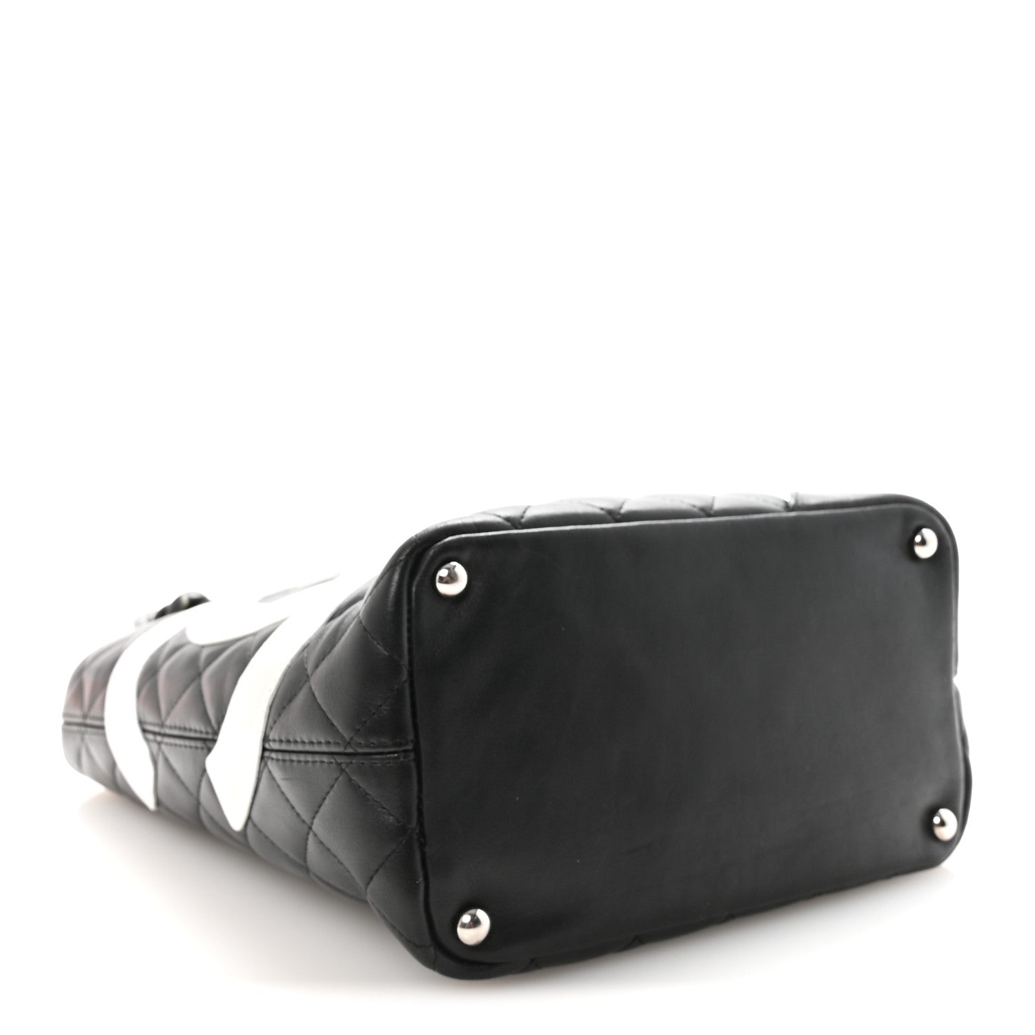 Chanel Calfskin Quilted Medium Cambon Tote Black White 4 of 10