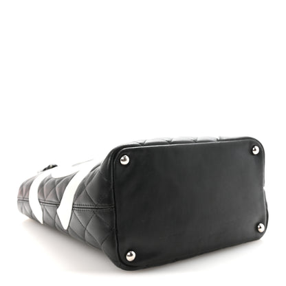 Chanel Calfskin Quilted Medium Cambon Tote Black White 4 of 10