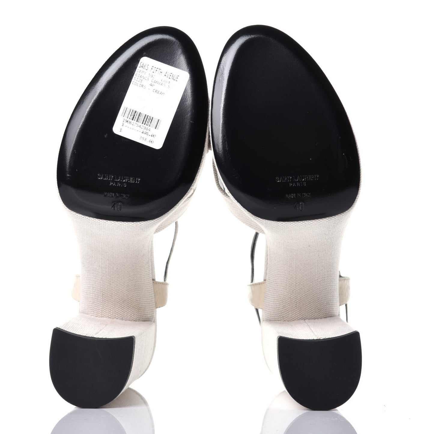 Canvas Bianca 125 Platform Sandals 40 Cream