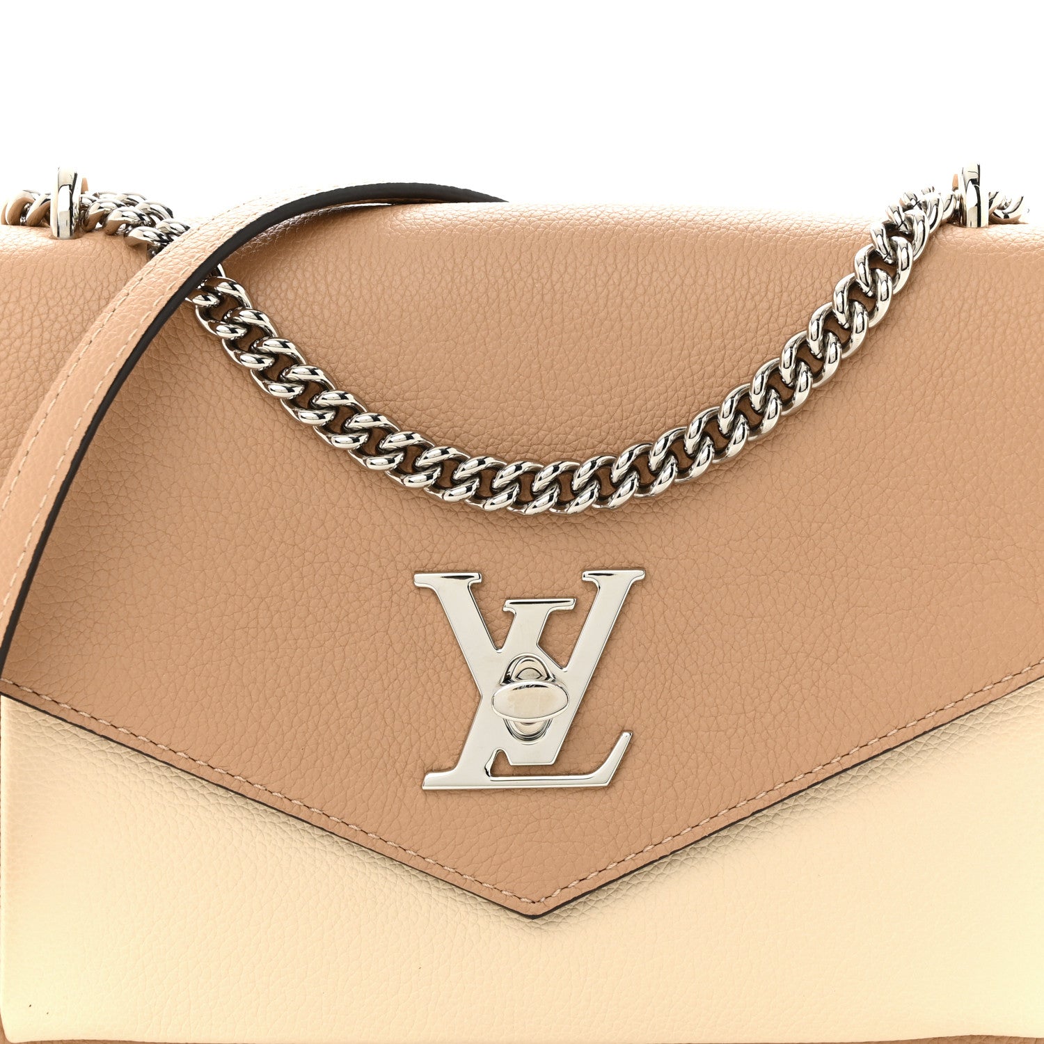 Louis Vuitton Soft Calfskin Mylockme Chain Bag BB Papyrus Creme 8 of 10