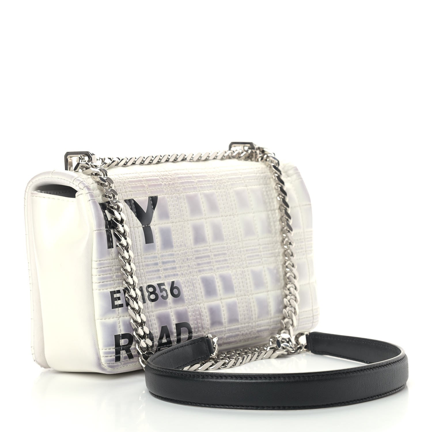 Burberry Patent Quilted Horseferry Print Small Lola Bag White 3 of 15