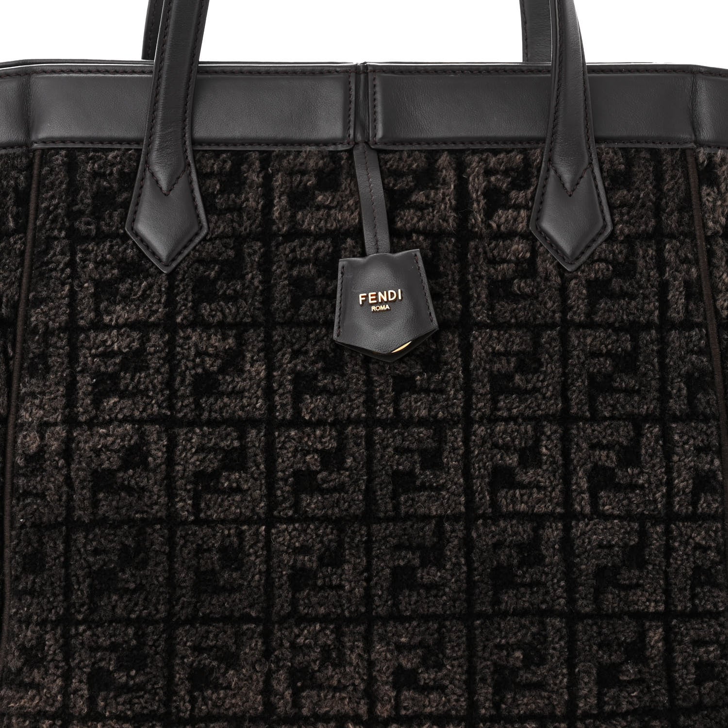 Fendi Sheepskin FF 1974 Large Fendi Origami Brown 7 of 10