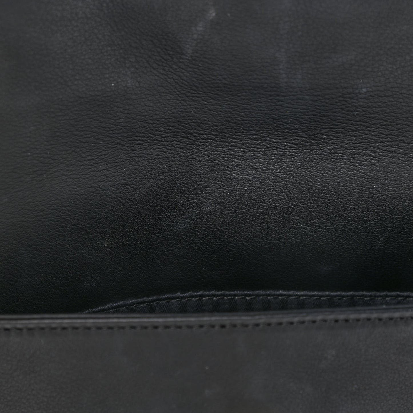 Vitello Flamingo Enamel Fendista Pouchette Crossbody Black