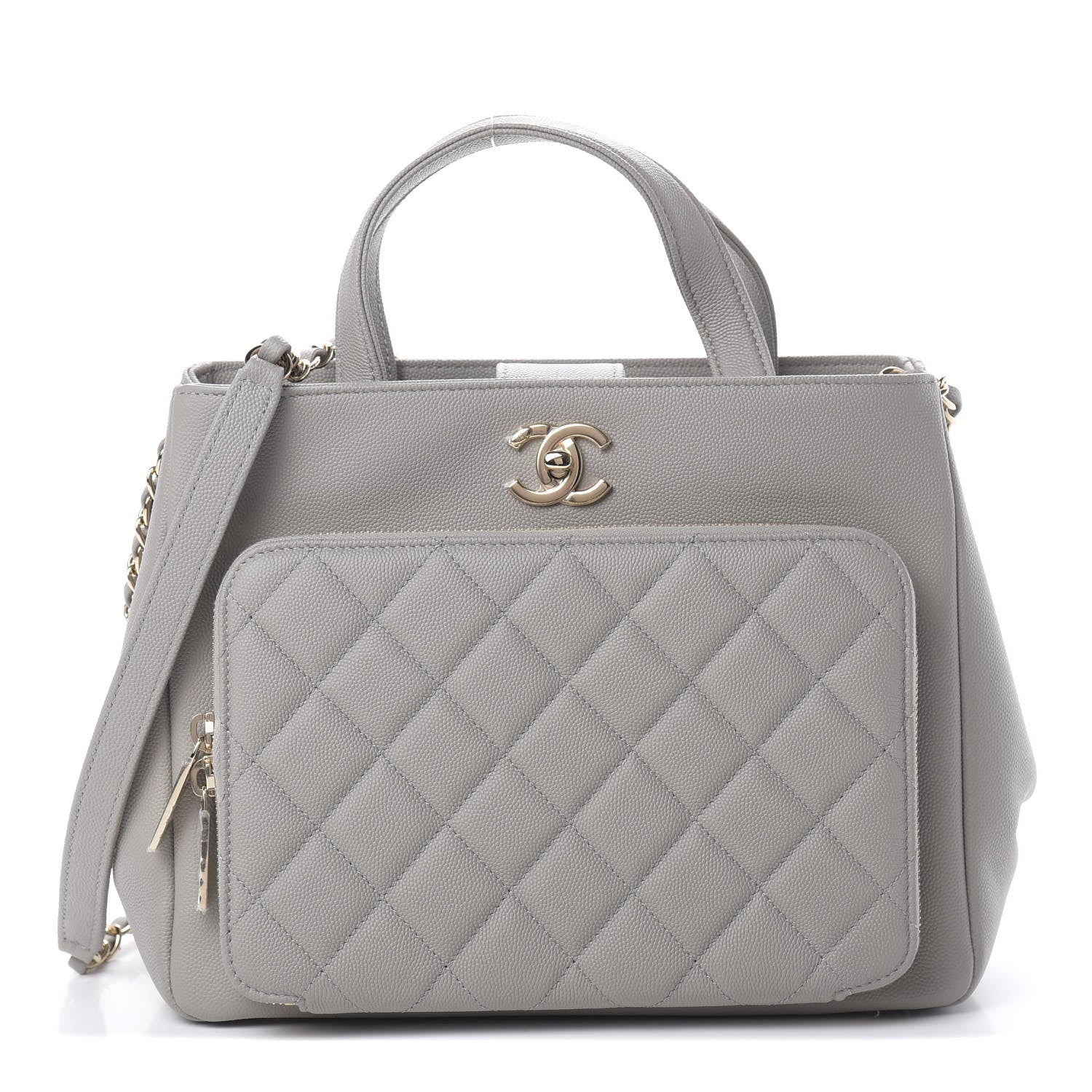 Chanel Caviar Quilted Small Business Affinity Shopping Bag Grey 1 of 13