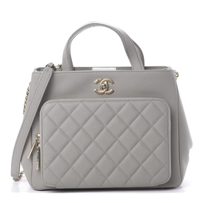 Chanel Caviar Quilted Small Business Affinity Shopping Bag Grey 1 of 13