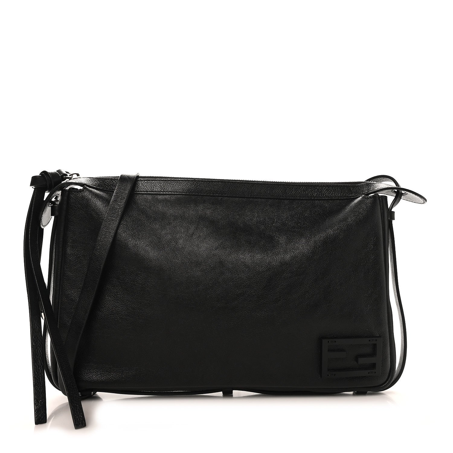Fendi Vitello Medium Simply Fendi Shoulder Bag Black 1 of 10