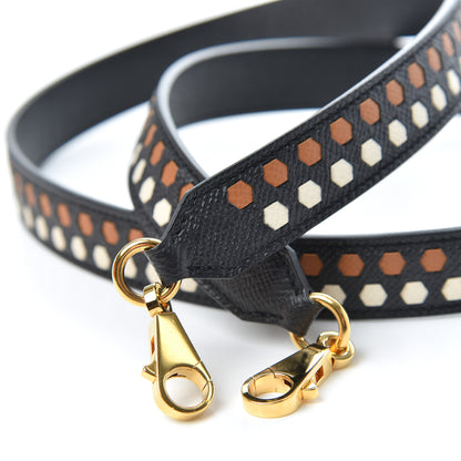 Hermes Epsom 25mm Mousqetons Tressage Shoulder Strap Black Craie Gold 5 of 5
