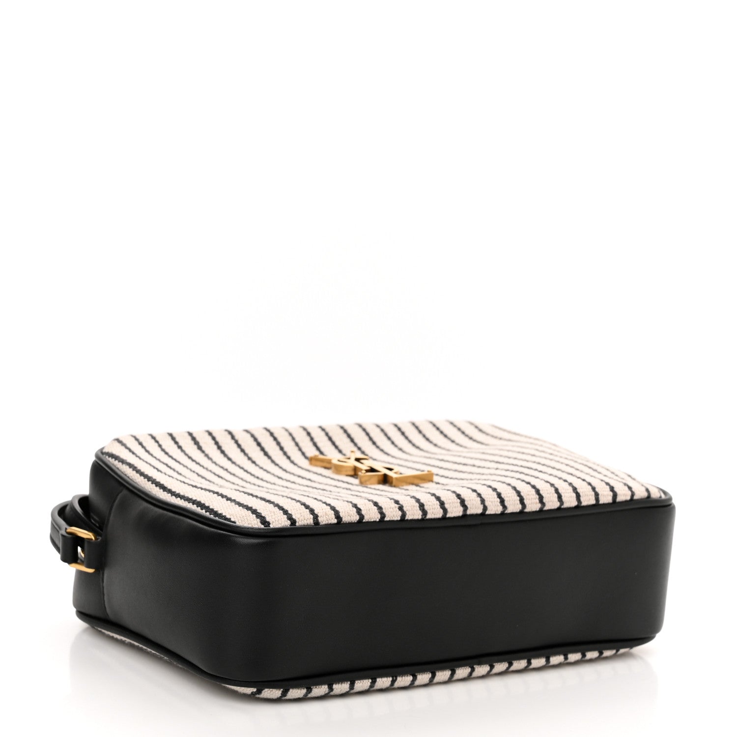 Saint Laurent Canvas Calfskin Monogram Lou Camera Bag Black Grey Cream 4 of 10