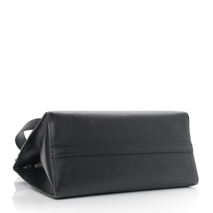 Prada Saffiano Cuir Calfskin Large Monochrome Top Handle Tote Black 4 of 12