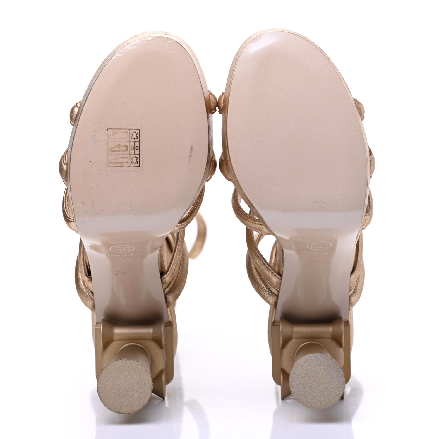 Chanel Laminated Lambskin Gladiator Sandals 39 Gold 5 of 12