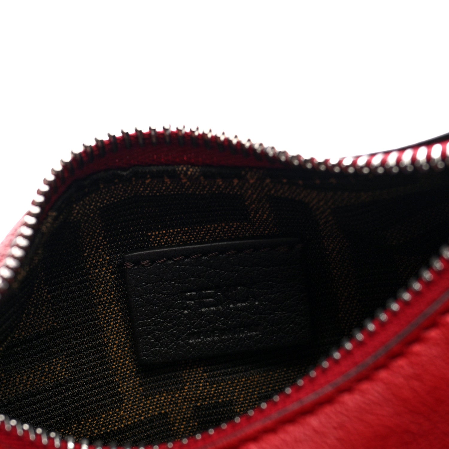 Fendi Vitello Grace Matte Nano Fendigraphy Hobo Charm Scarlet 6 of 9